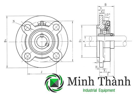 BẢN VẼ KÍCH THƯỚC THÔNG SỐ GỐI ĐỠ UC FC UCFC 200