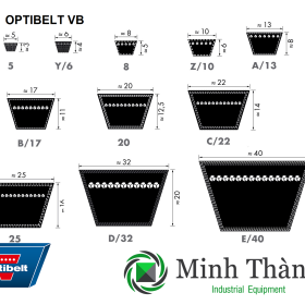 Dây curoa Optibelt VB S=C Plus bản Z M A b c E – Thang trơn Optiblet